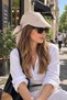 Tie-Up Visor Bandana Visor Hat Beige with Uv Protector - 4