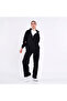 Women's Black Regular Fit Basic Elastic Waist Hooded Oversize Seasonal Bottom Top Tracksuit Set - 2