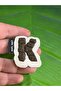 4X3 cm Embossed Letter K Crest Cream Color - 2