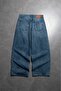 Cloud Washed Wide Leg Super Baggy Blue Men's Jean Trousers - 7