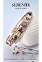 Leaf Flower Embroidered Satin Enameled Brass Plated Zamak Bracelet - 3
