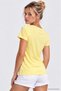 Women's Yellow Cotton Crew Neck Short Sleeve T-Shirt - 3