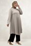 68090 Large Size Modal Mevlana Tunic - Beige - 3