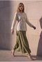 Oslo Fabric Ribbon Detailed Gathered Jacket Skirt Women's Set - 2