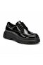 Men's Black Patent Leather Laced Thick Soled Classic Shoes with 5 cm Heel
