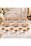Saudi Arabic 18Pcs Tea Coffee Set-6 Glass Tea Cups with Saucers+6 Porcelain Coffee Cups-Luxury Design with Gold Touches - 2