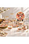 Saudi Arabic 18Pcs Tea Coffee Set-6 Glass Tea Cups with Saucers+6 Porcelain Coffee Cups-Luxury Design with Gold Touches