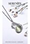 Green Opal Stone Swan Figured Steel Necklace - 3