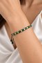 Malachite (Malahit) Women's Natural Stone Bracelet - Adjustable Macrame, Gold Detailed