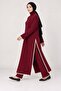 Women's turtleneck shepherd stitched side slit detail pants set - 5