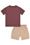 Boy's Set Tiger Printed 100% Cotton T-Shirt Striped Woven Shorts Summer Set - 5