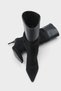 Women's Pointed Toe Heeled Shoes with Below-Knee Bellows and Skin Detailing on the Upper, Paloma Black Suede - 2
