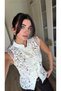 Cream Knotted Front Blouse - 3