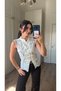 Cream Knotted Front Blouse - 2