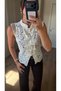 Cream Knotted Front Blouse - 4