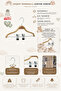 Wooden 8000 3-7 Years Old 30cm Children's Hanger with Latch Natural 6 Pieces