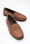 Bitter Coffee Wrinkled Patent Leather Hand-Stitched Tpu Non-Slip Sole Daily Moccasin Loafer - 5