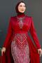 Çisem Tesettür Evening Dress Burgundy - 5