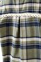 Women's Khaki Gray Plaid Oversized Shirt with Lace Detail, Long Sleeves, Relaxed Fit - 7