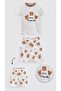 Unisex Baby and Child Teddy Bear Patterned Summer Pajama Set - Best Friends 0-4 Years - 2