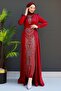 Çisem Tesettür Evening Dress Burgundy - 2