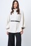 Beige Belt Detailed Cashmere Cape Coat Vs01652 - 4