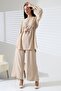 Women's Hijab Ayrobin Belted Tunic Trousers Double Set - 3