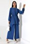 Women's Hijab Ayrobin Belted Tunic Trousers Double Set - 4