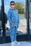Boy's Scuba Atheletic Raglan Sleeve Hooded Diving Fabric Tracksuit Set Esf7028 - 7