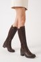 Women's Brown Flexible Knee-High Boots - 5