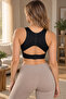 Flexible Comfort Bra with Upright Posture Design - Gathering Sports Bustier with Front Clasp and Wide Side Panels - 4