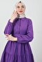 Standard Collar Buttoned Dress Purple - 5