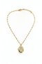 Openable Medallion Necklace with Zircon Stone and Phoenix Figure - Can Be Attached with Photo Gold 46 cm