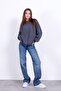 Anthracite Oversized Crew Neck Women's Knitwear Sweater - 4