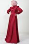 Milanda Hijab Evening Dress Claret Red - 4