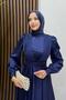 Milanda Hijab Evening Dress Navy Blue - 5