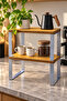 2 Pieces of Natural Wood Handmade Cabinet Organizer Plate Cup Bathroom Shelf - 2