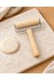Cylinder Dough Rolling Apparatus Wooden Roller Stainless Steel Body 17X10.6 cm - 6
