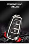 Audi Compatible A7, A6, A5, A4, A3, A1, 8P, 8L, B6, B7, B8, C5, C6, 4F, Tt, Rs, Q3, Q5, Q7 Silver Edge Tpu Key Case Cover (Blue) - 6