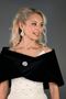 Short Brooch Fur Etol Bridal Bolero Shawl Event Poncho Jacket Black - 3