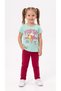 Children's Character Printed Set Crew Neck Short Sleeve T-Shirt Leggings 2-Piece Set 2-6 Years Cotton - 5