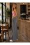 Bol Paça Jeans, High Waist Stretchy Soft Fabric Palazzo Denim Pants - Smoked - 3