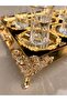 Tea Set Elegant Design Transparent Glass and Gold Details - 4