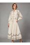 Designer Linen Embroidered Skirt Set - 2
