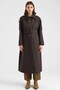 Epaulet Detailed Large Size Water Repellent Long Trench Coat Brown 6899 - 5