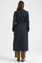 Reglan Sleeve Trench Coat with Epaulet and Cape Detail, Water Repellent, Dark Blue 6898 - 7