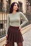 Cotton Crew Neck Crop Blouse Women's Blouse 5867060