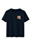Nice to Meet You Teddy Bear Printed Navy Blue T-Shirt 100% Cotton Comfortable Fit - 2