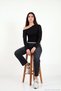 Boat Neck Double Layered Look Blouse Women's Bluz 5866954 - 6