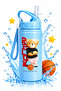 500 ml Aluminum Children's Water Bottle with Straw, Leak-Proof Lid and Strap, School Water Bottle
